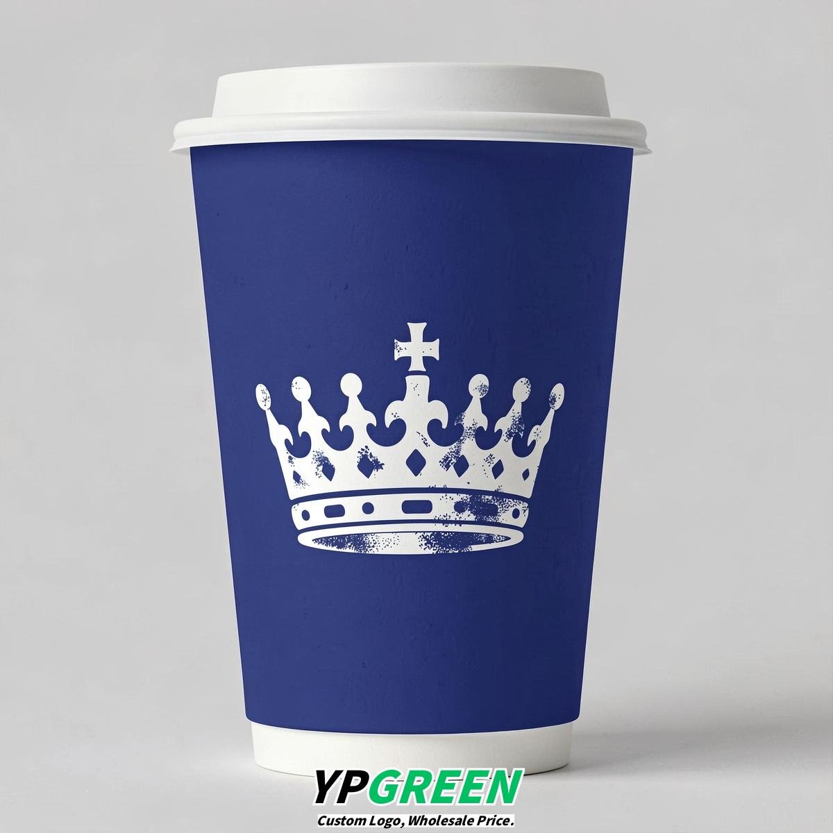 Sapphire Paper Cups with Crown Design 8-24oz