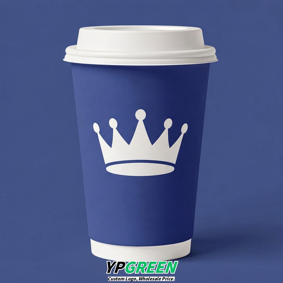 Sapphire Paper Cups with Crown Design 8-24oz