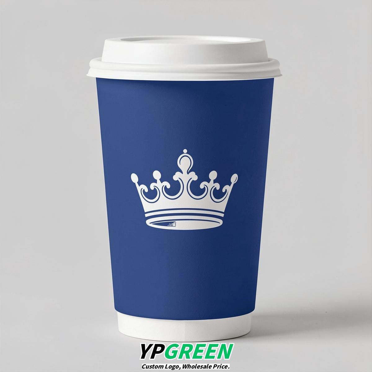 Sapphire Paper Cups with Crown Design 8-24oz