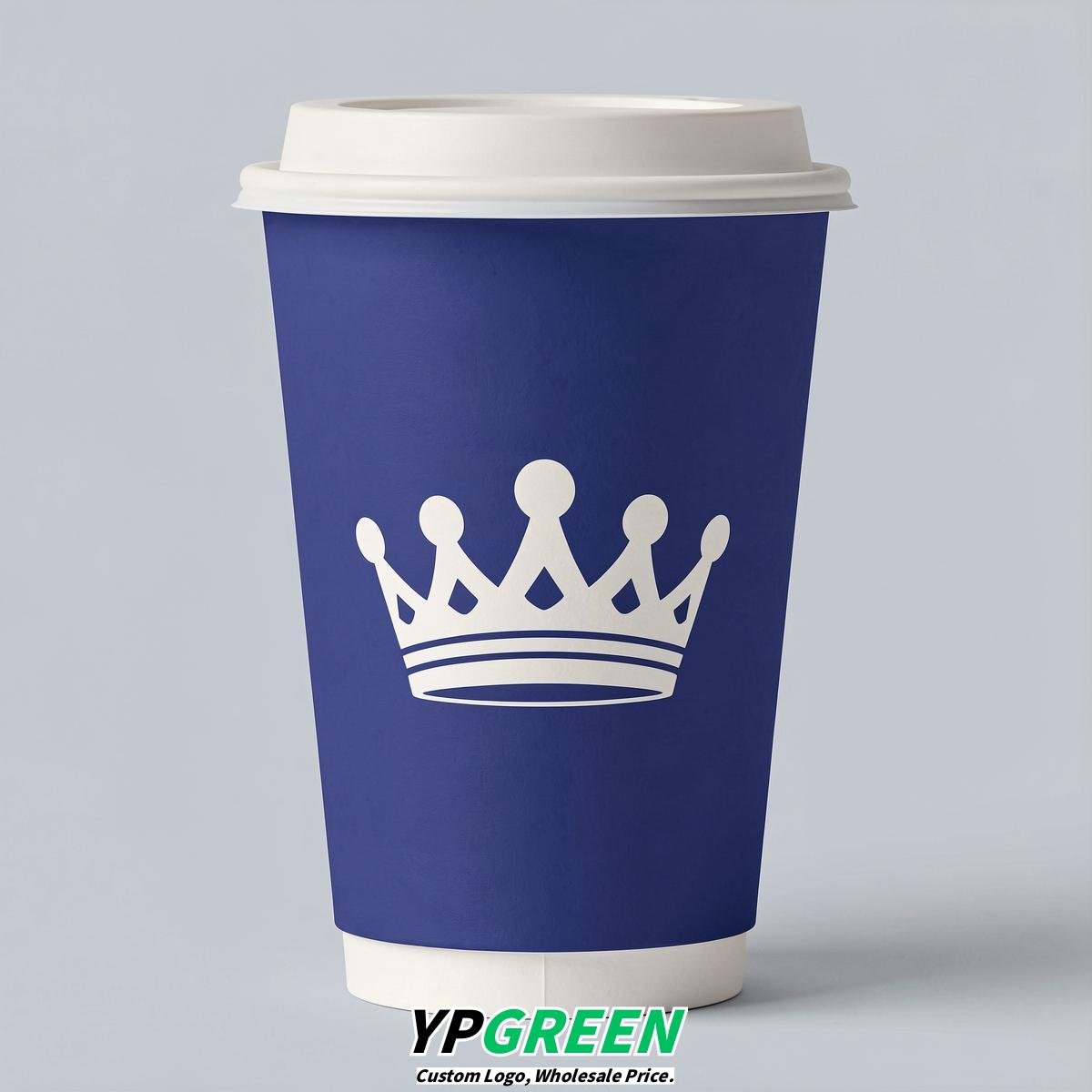 Sapphire Paper Cups with Crown Design 8-24oz