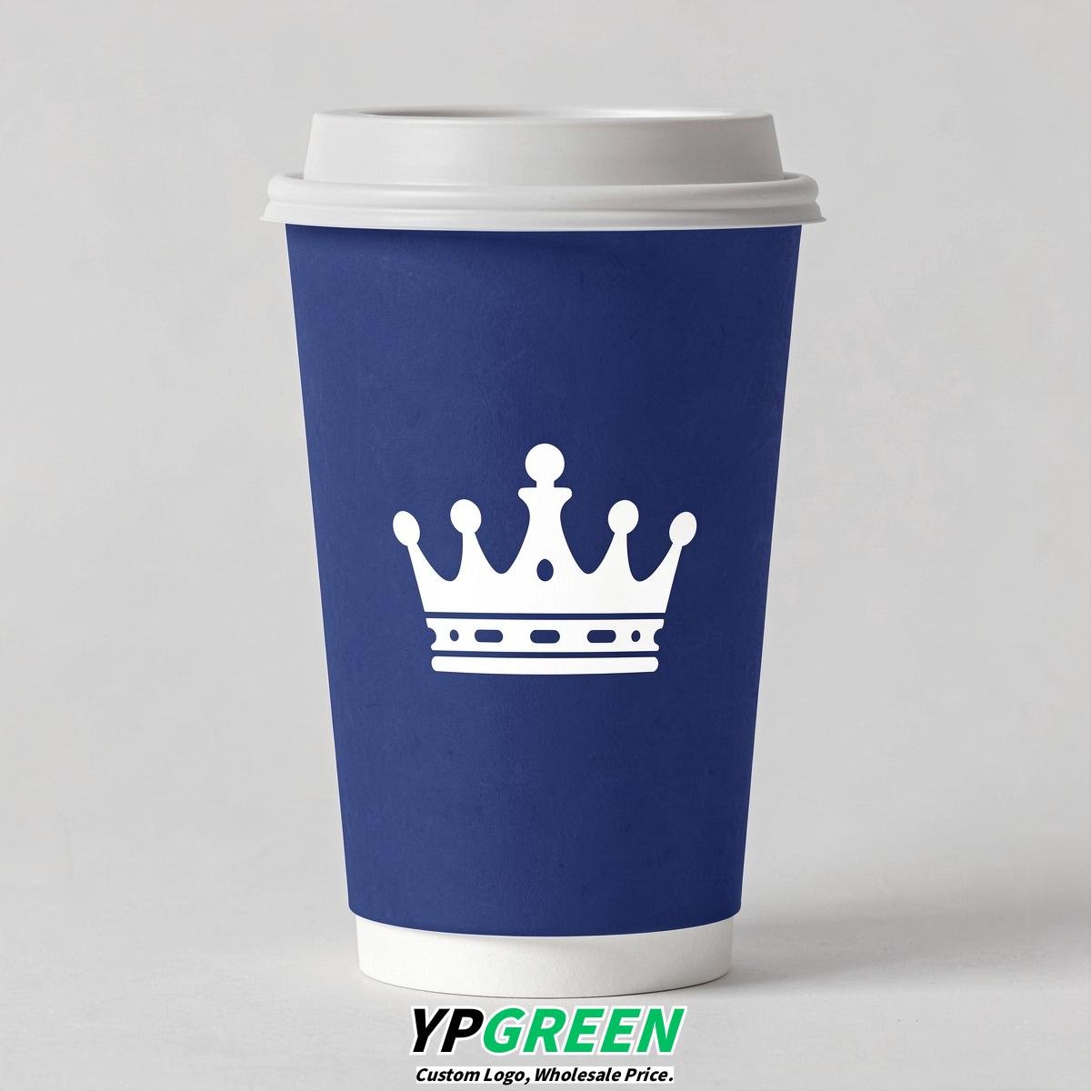 Sapphire Paper Cups with Crown Design 8-24oz