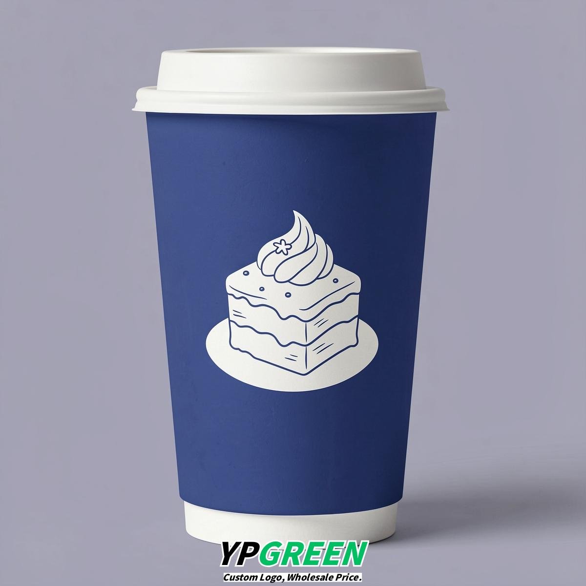 Sapphire Paper Cups with Desserts Design 8-24oz