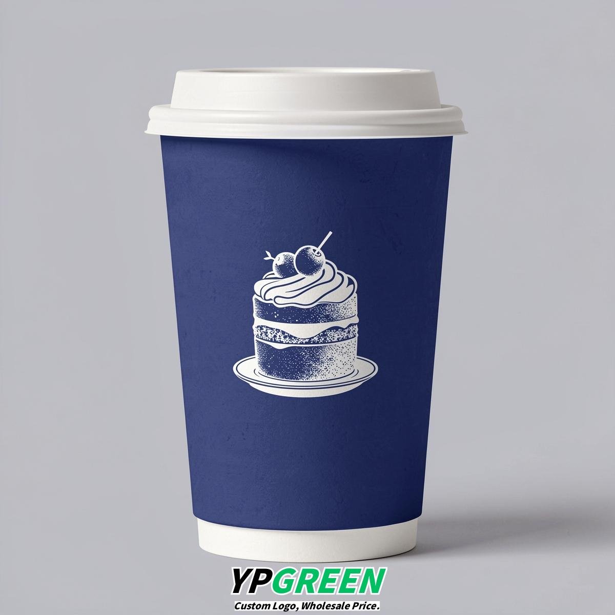 Sapphire Paper Cups with Desserts Design 8-24oz