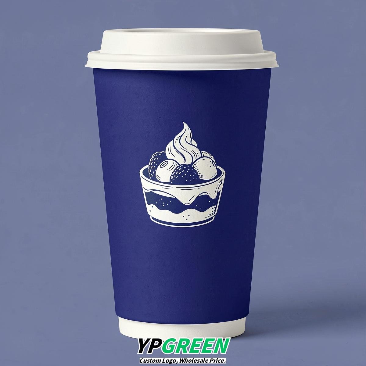 Sapphire Paper Cups with Desserts Design 8-24oz