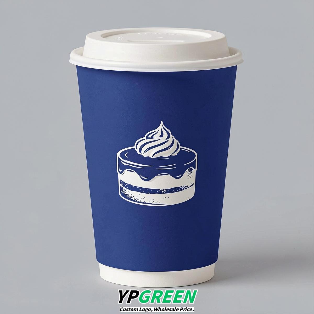 Sapphire Paper Cups with Desserts Design 8-24oz