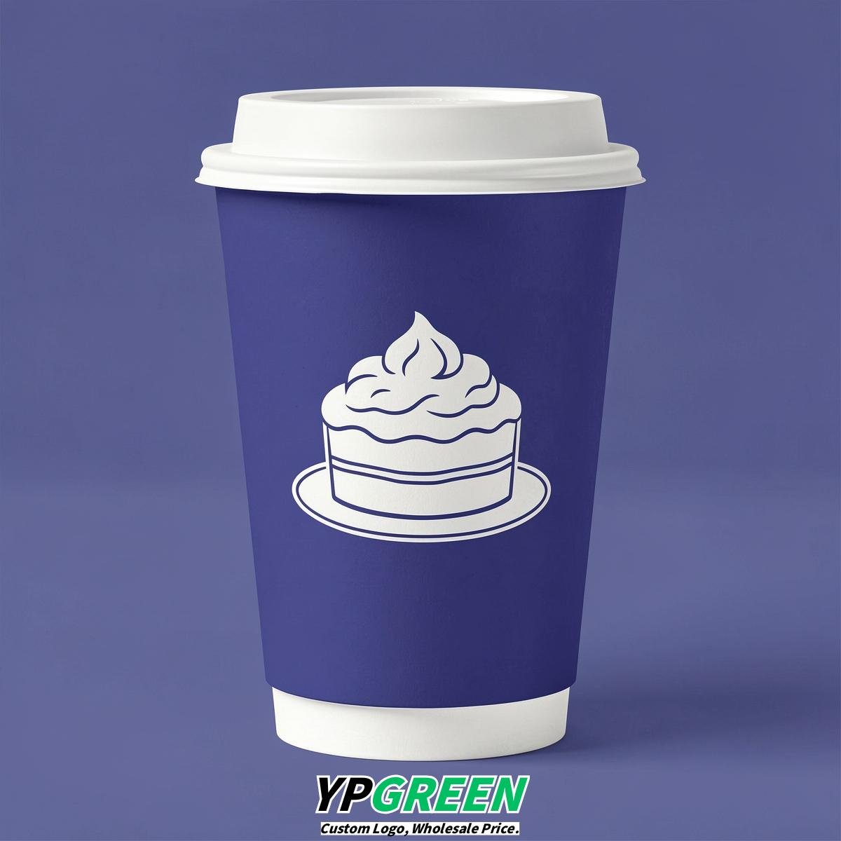 Sapphire Paper Cups with Desserts Design 8-24oz