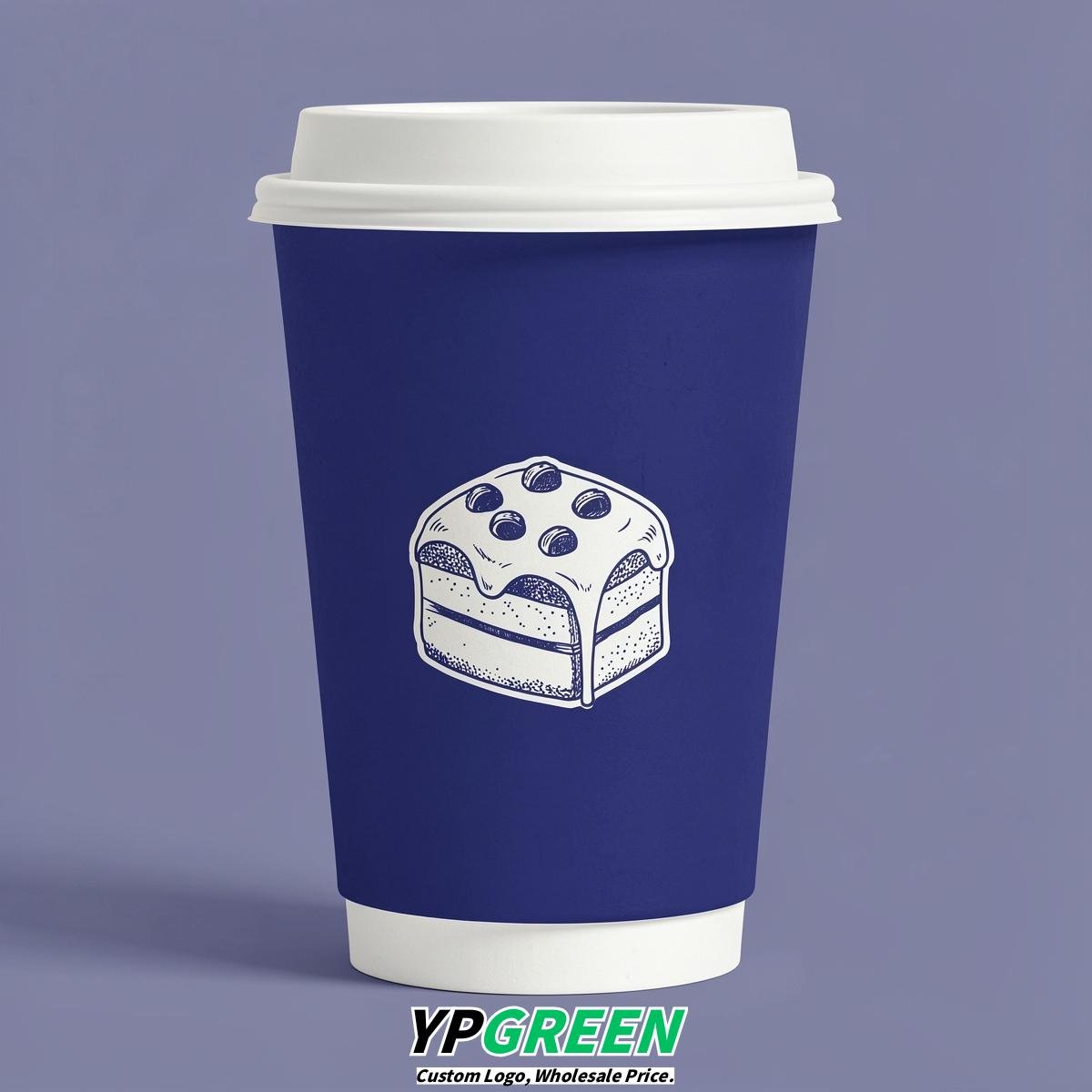 Sapphire Paper Cups with Desserts Design 8-24oz