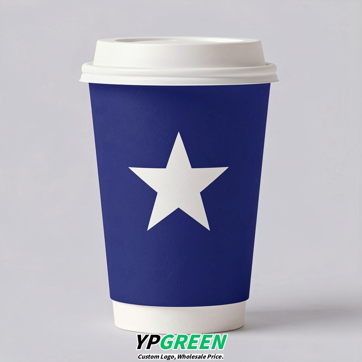 Sapphire Stars Paper Cups with Lids 8-24oz