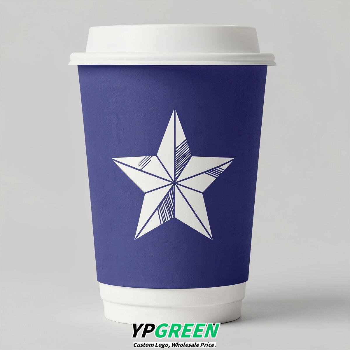 Sapphire Stars Paper Cups with Lids 8-24oz