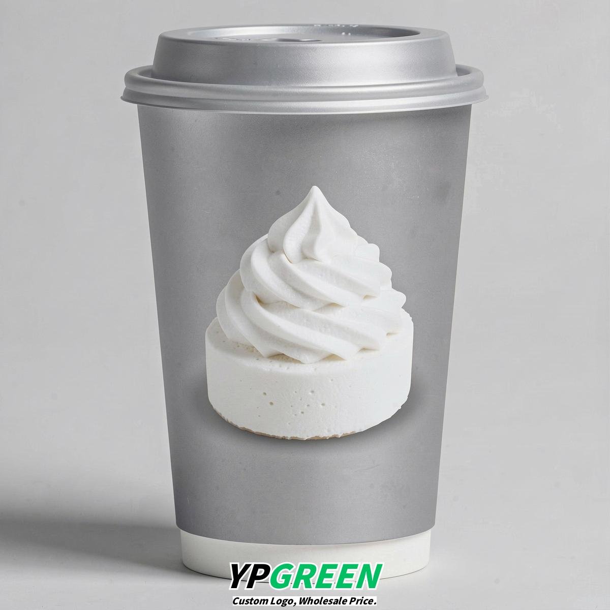Silver Paper Cups with Desserts Design 8-24oz
