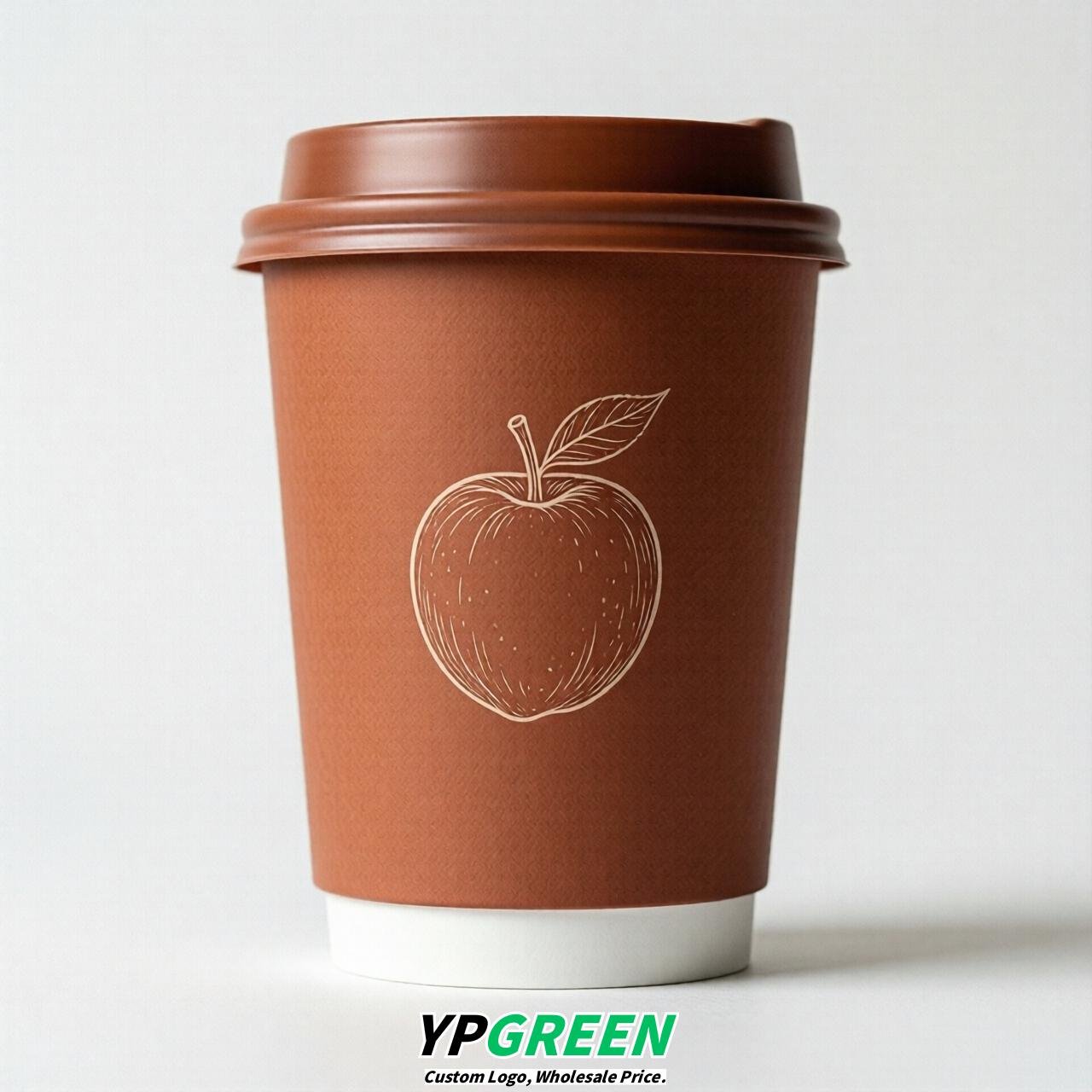 Terracotta Fruits Paper Cups with Lids 8-24oz