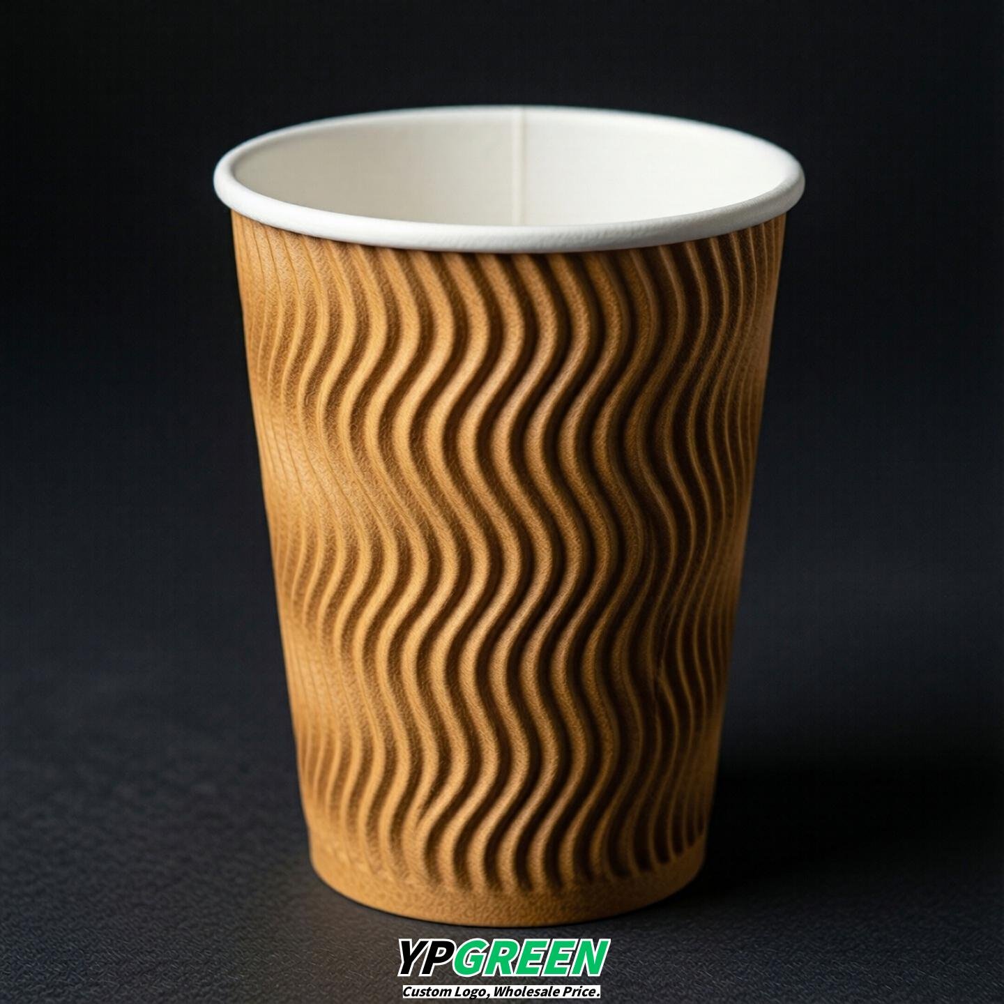 Amber Embossed Paper Cups 10oz/12oz/16oz/20oz/22oz
