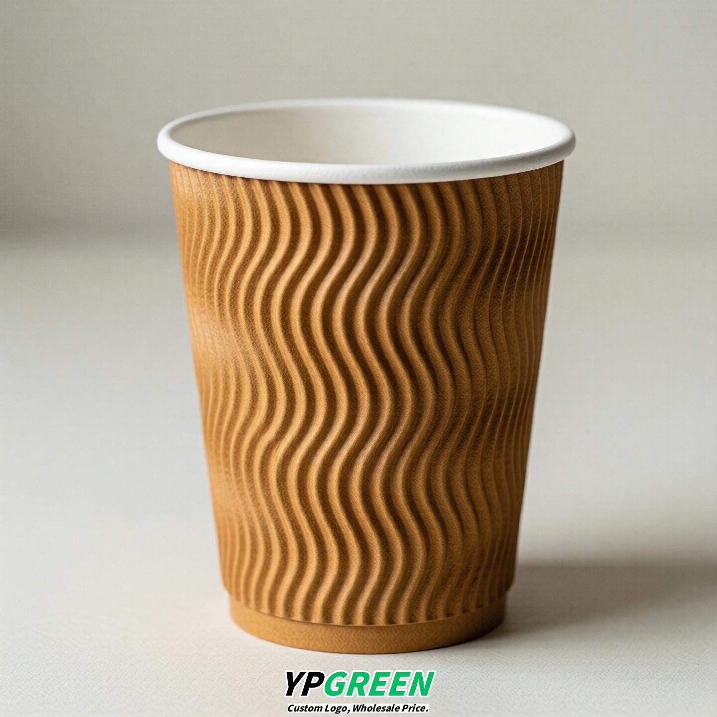 Amber Embossed Paper Cups 10oz/12oz/16oz/20oz/22oz