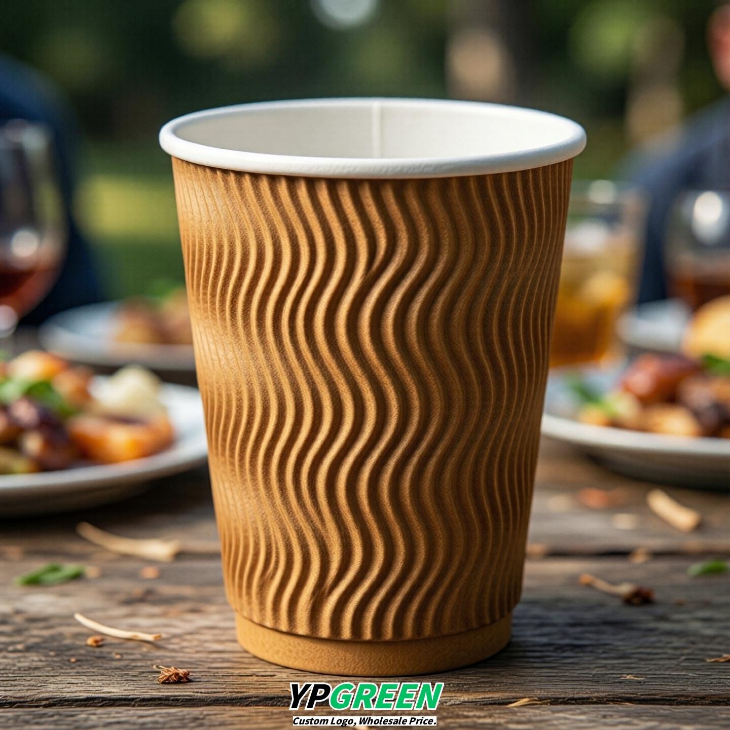 Amber Embossed Paper Cups 10oz/12oz/16oz/20oz/22oz
