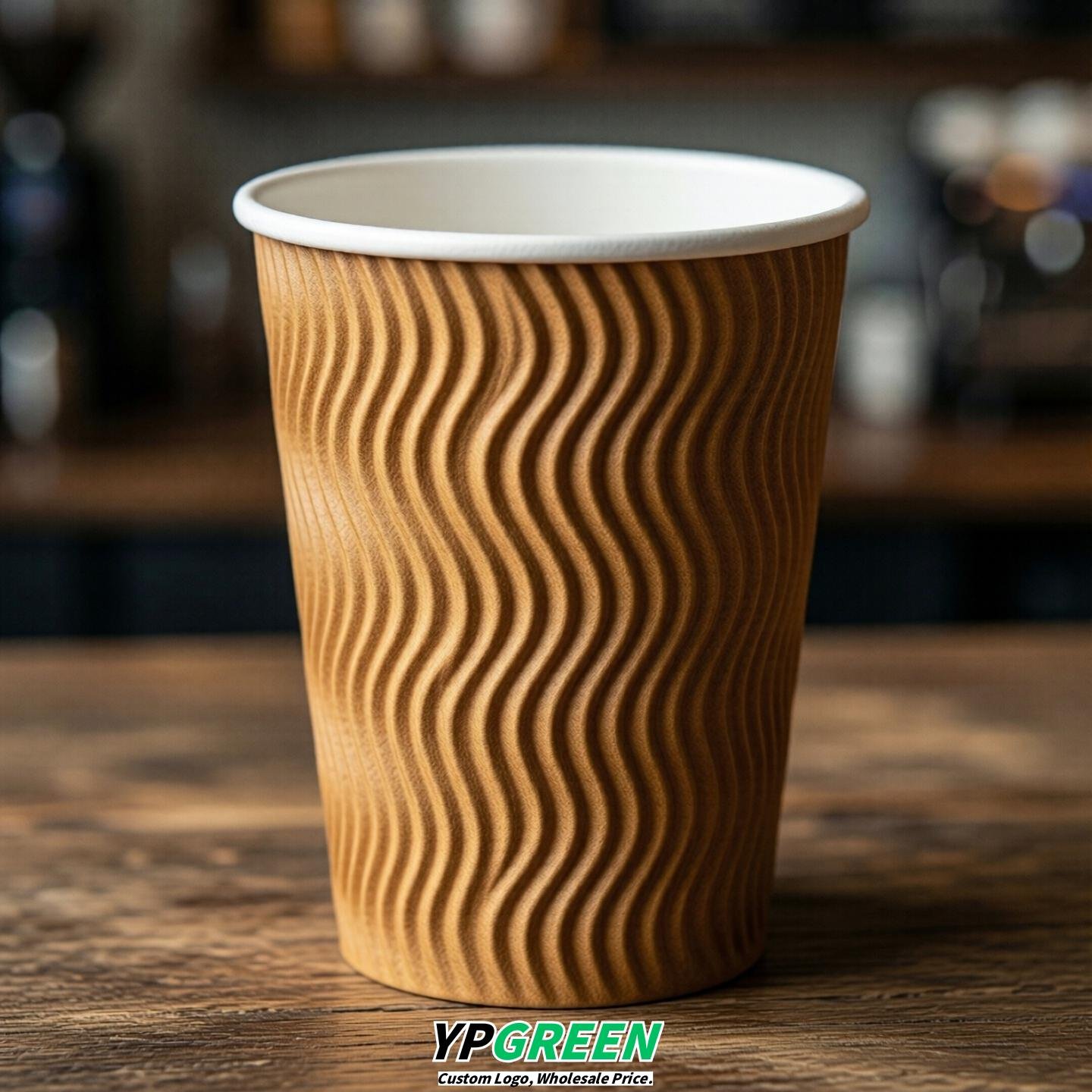 Amber Embossed Paper Cups 10oz/12oz/16oz/20oz/22oz