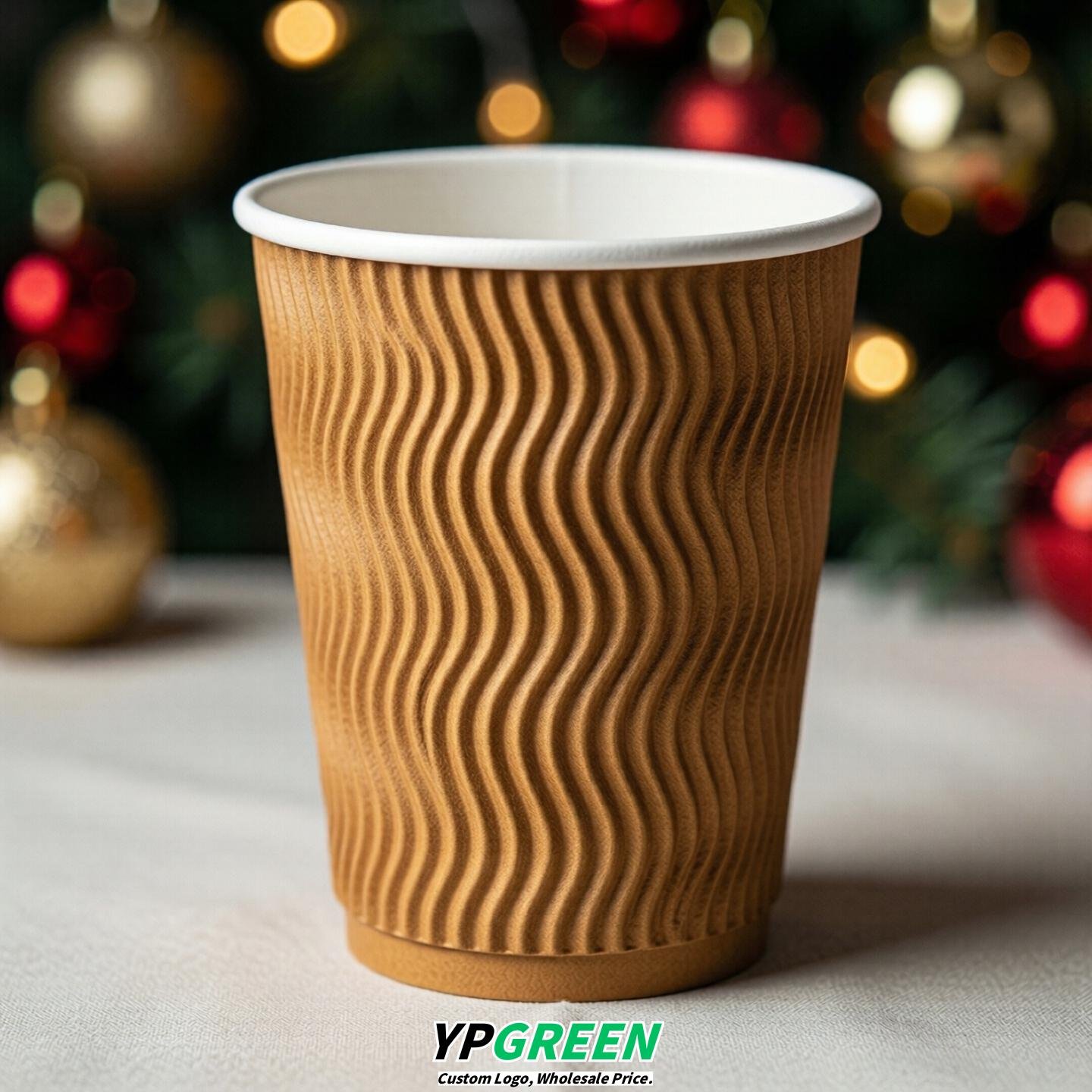 Amber Embossed Paper Cups 10oz/12oz/16oz/20oz/22oz