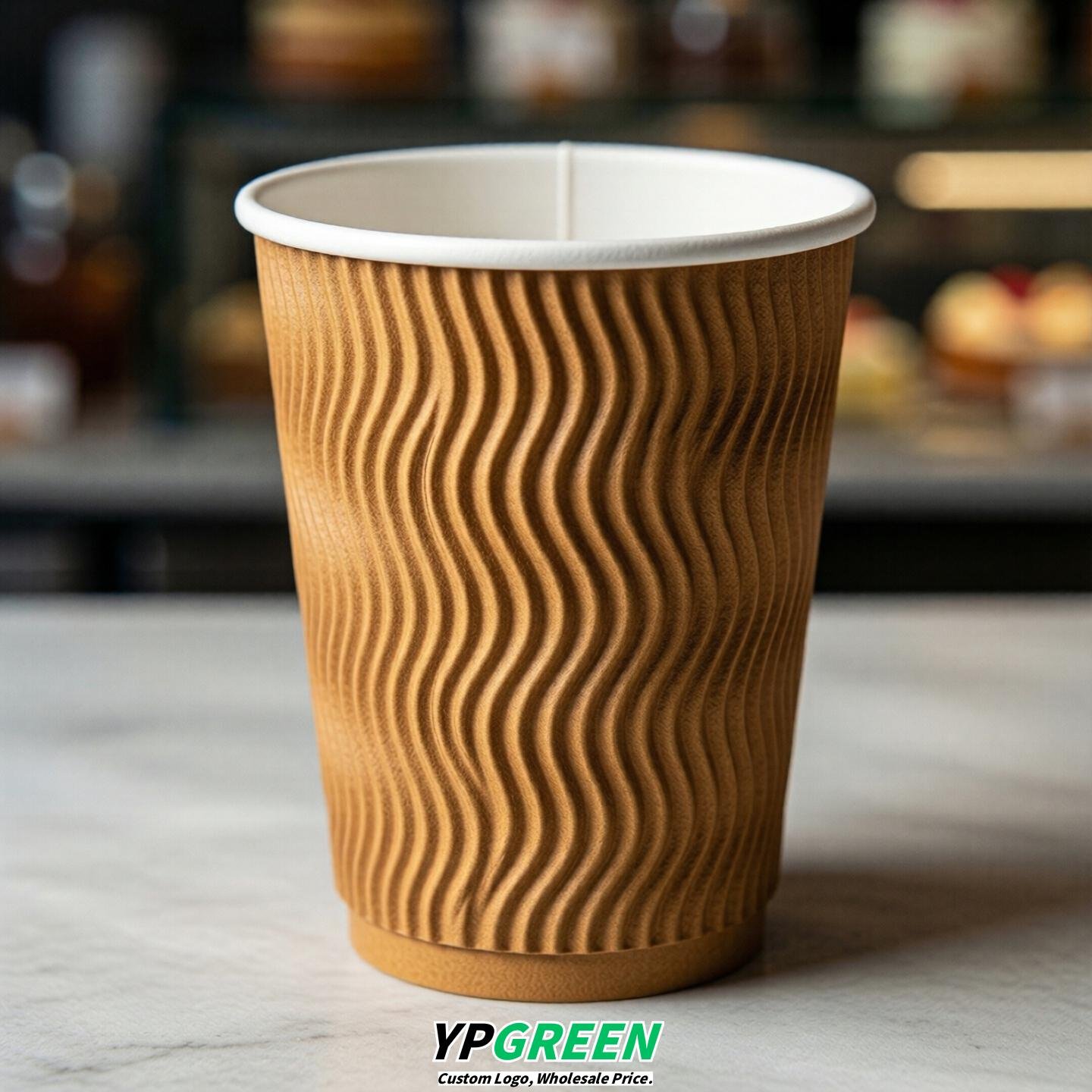 Amber Embossed Paper Cups 10oz/12oz/16oz/20oz/22oz