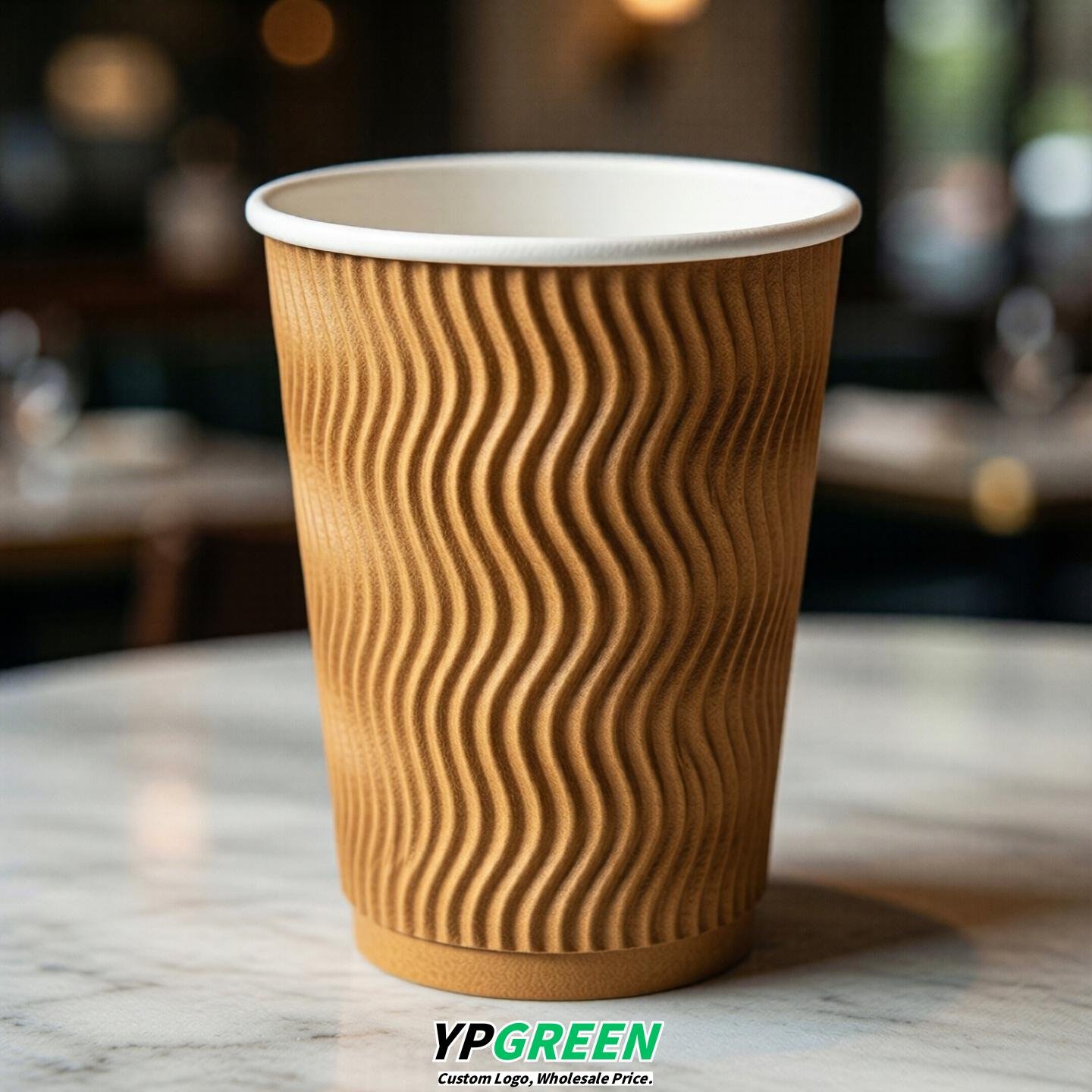 Amber Embossed Paper Cups 10oz/12oz/16oz/20oz/22oz