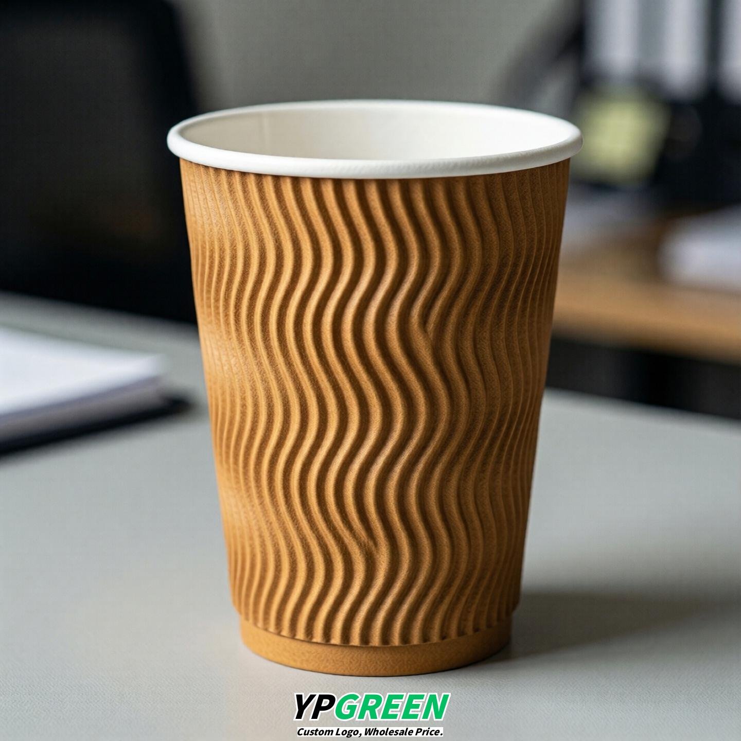 Amber Embossed Paper Cups 10oz/12oz/16oz/20oz/22oz