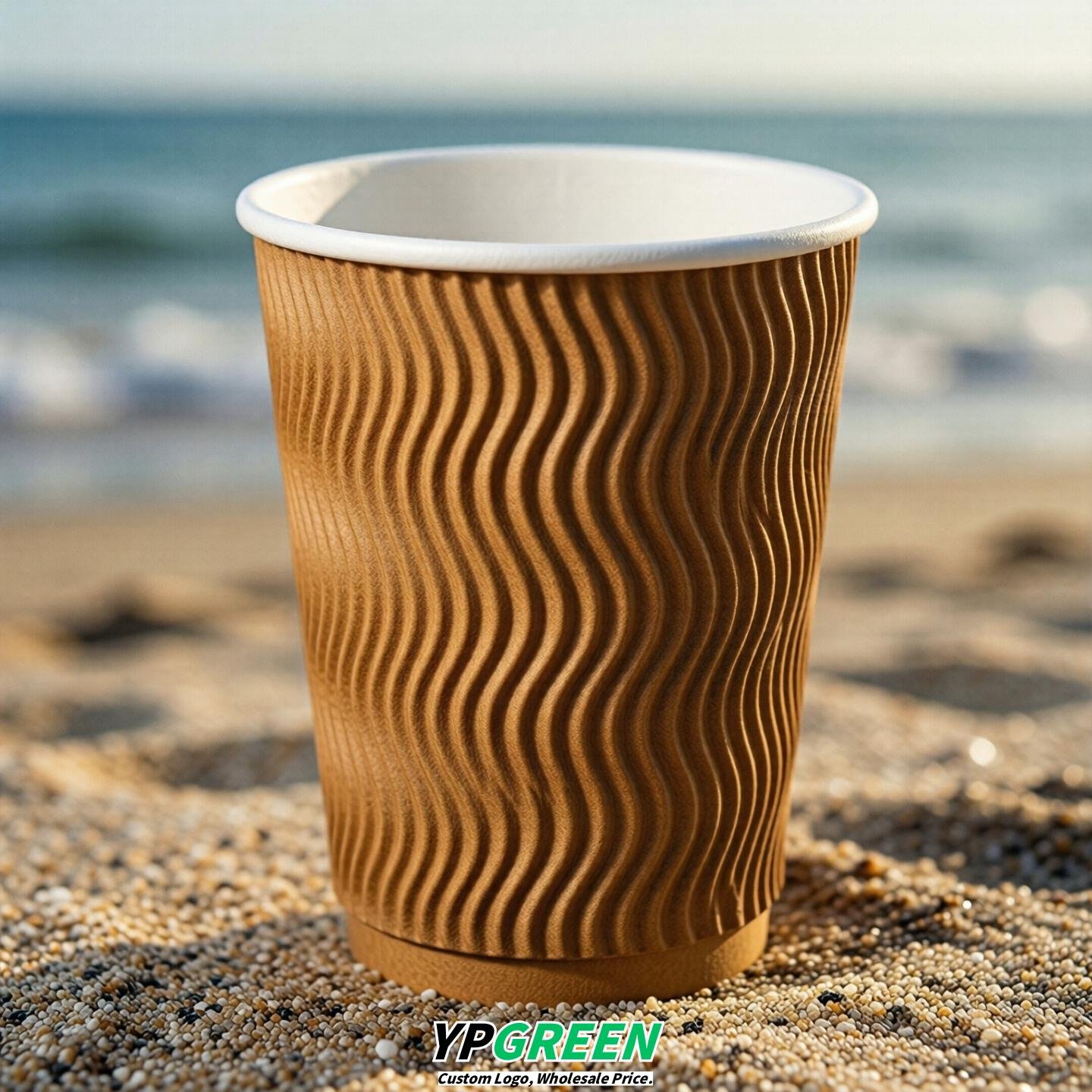 Amber Embossed Paper Cups 10oz/12oz/16oz/20oz/22oz