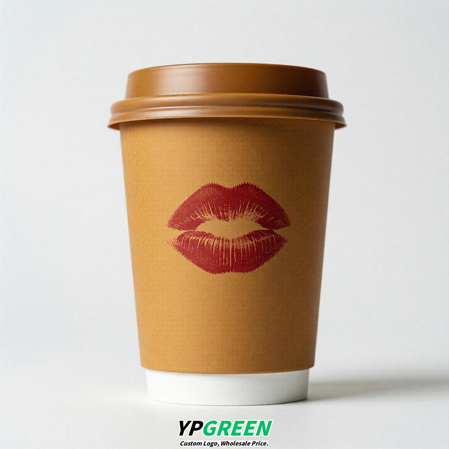 Amber Paper Cups with Lips Print 10oz/12oz/16oz/20oz/22oz