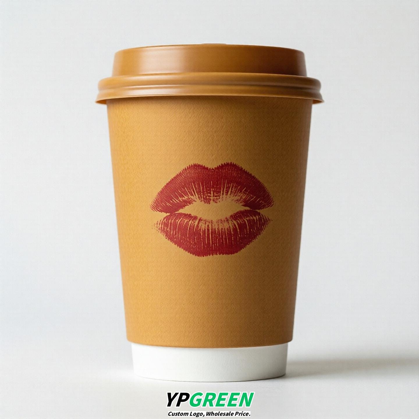 Amber Paper Cups with Lips Print 10oz/12oz/16oz/20oz/22oz