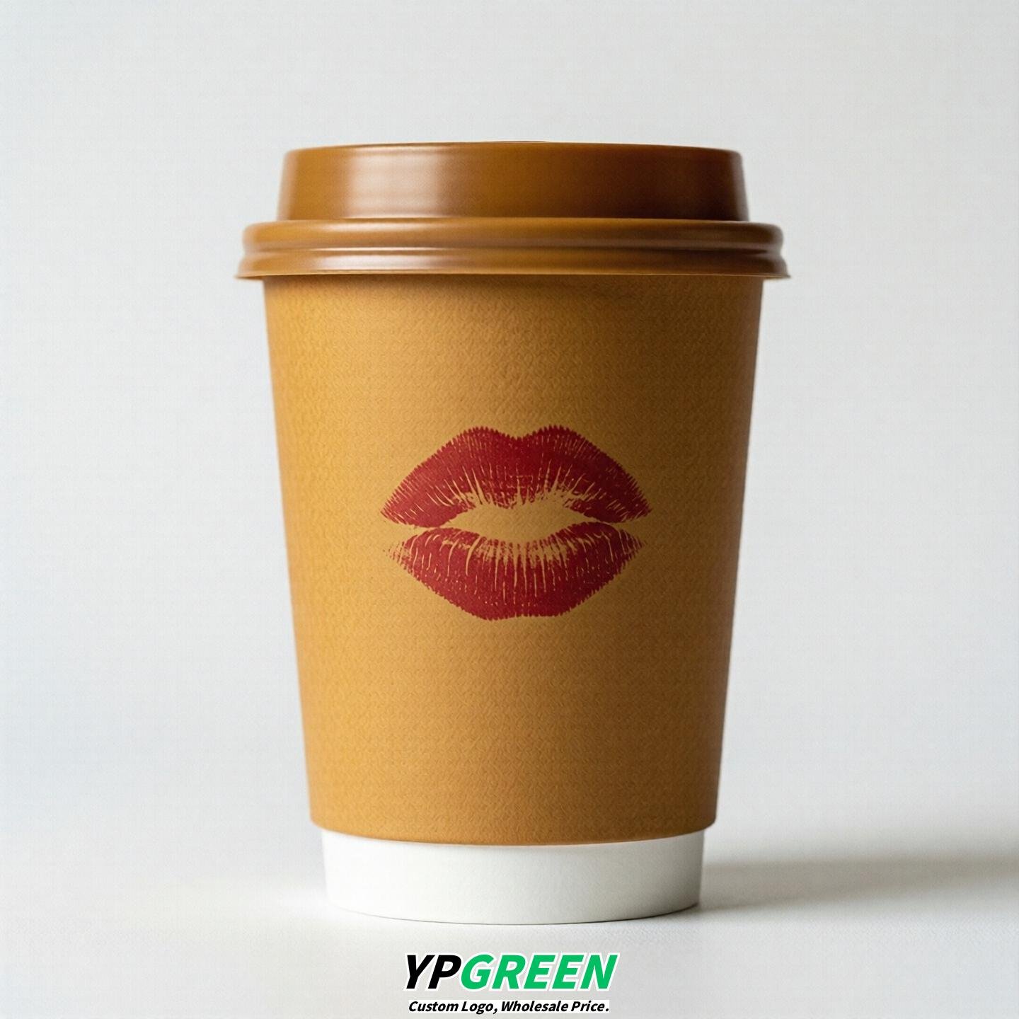 Amber Paper Cups with Lips Print 10oz/12oz/16oz/20oz/22oz