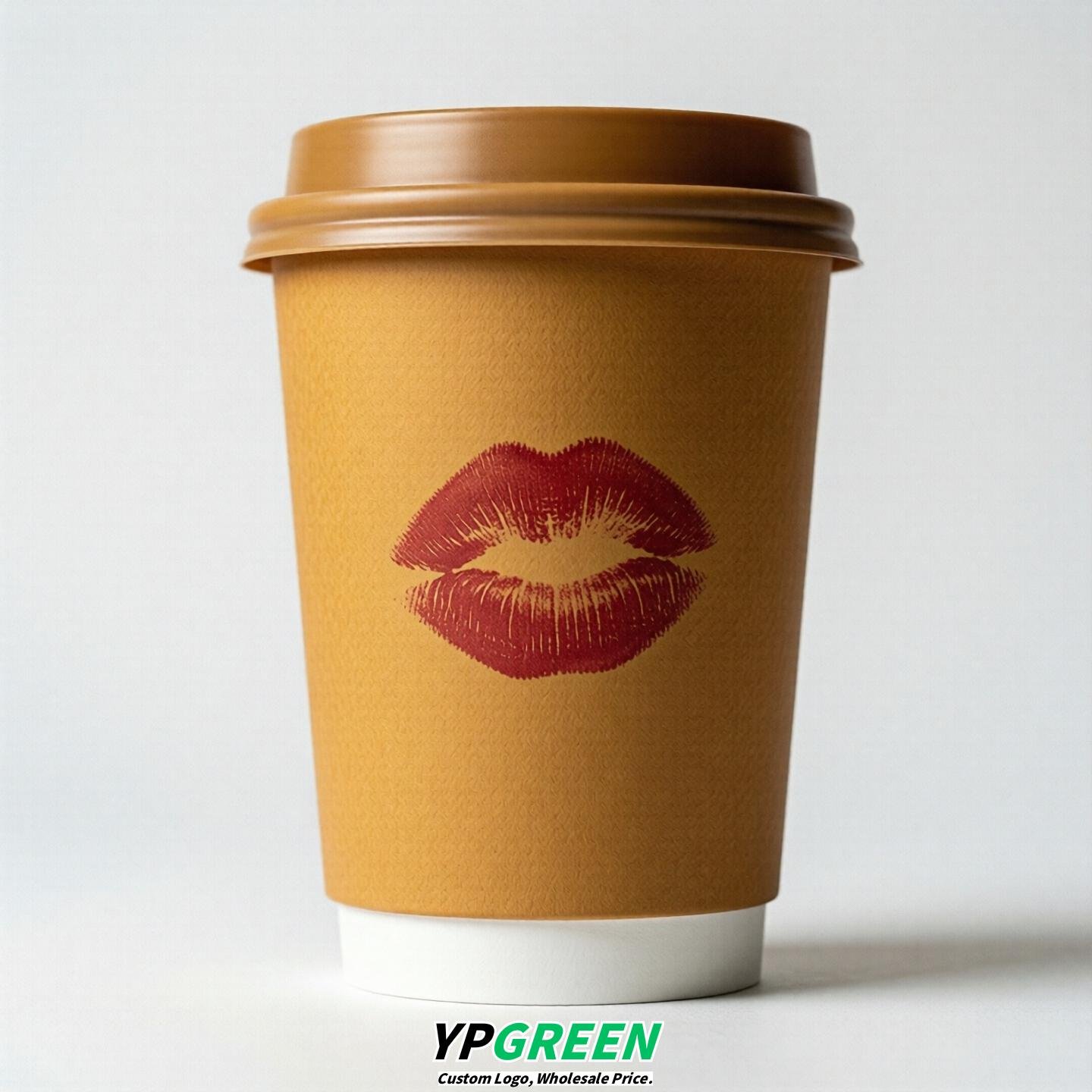 Amber Paper Cups with Lips Print 10oz/12oz/16oz/20oz/22oz