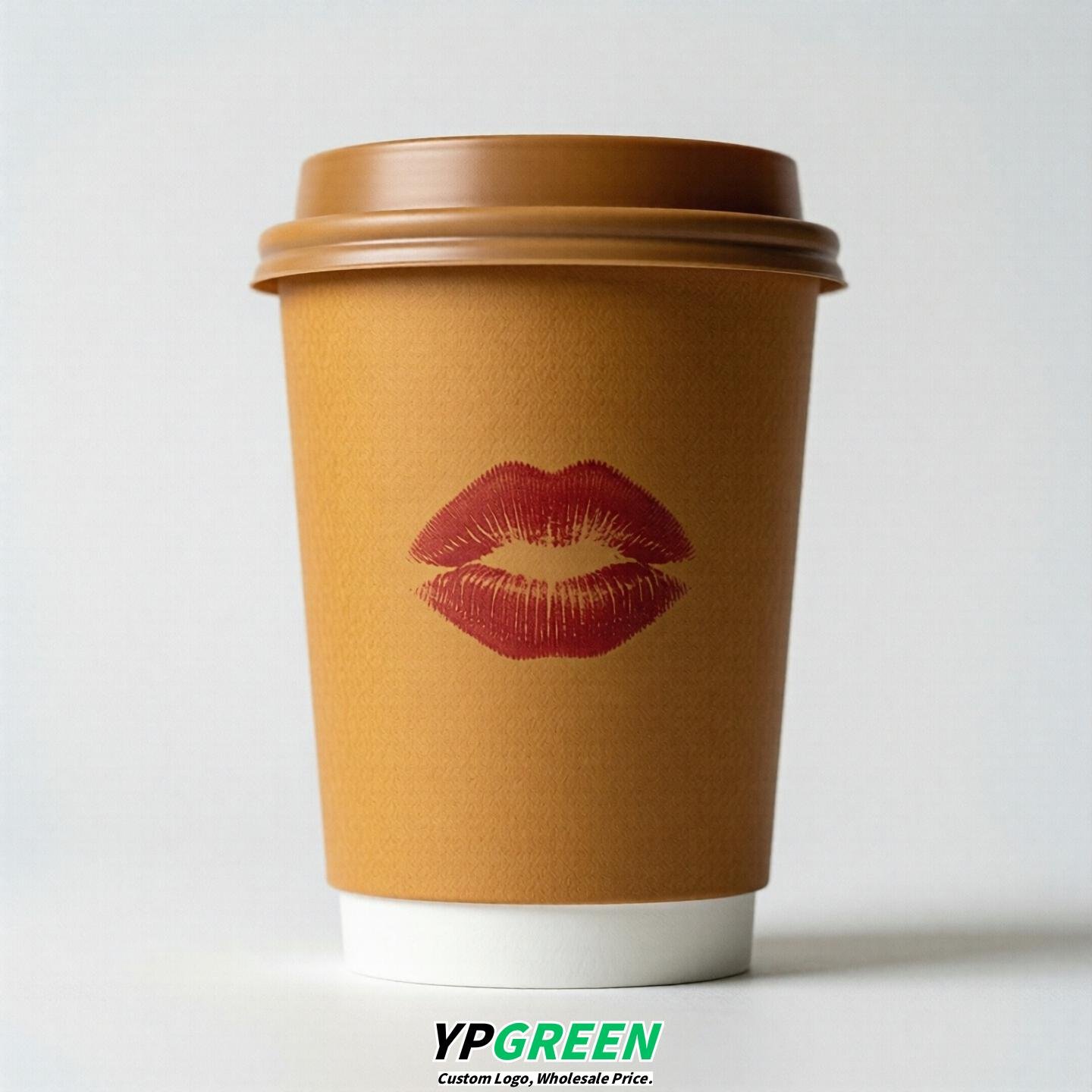 Amber Paper Cups with Lips Print 10oz/12oz/16oz/20oz/22oz