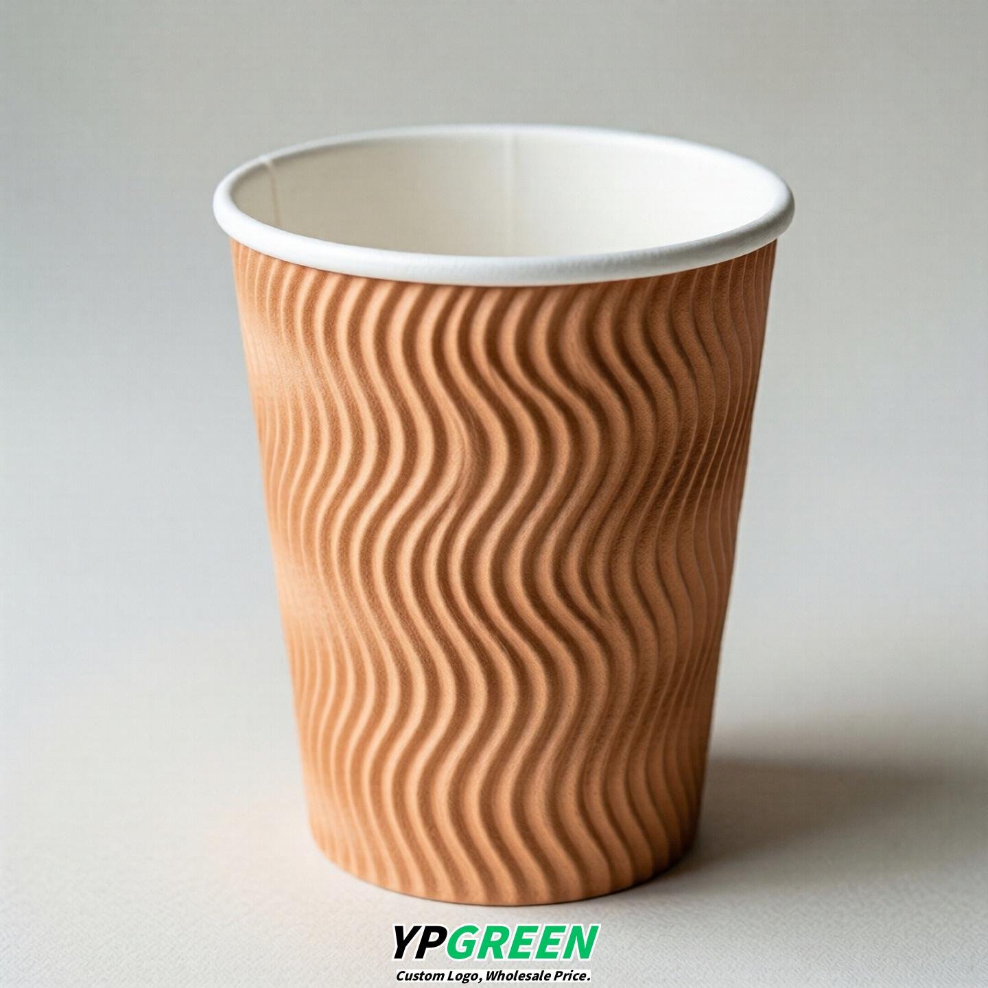 Apricot Embossed Paper Cups 10oz/12oz/16oz/20oz/22oz