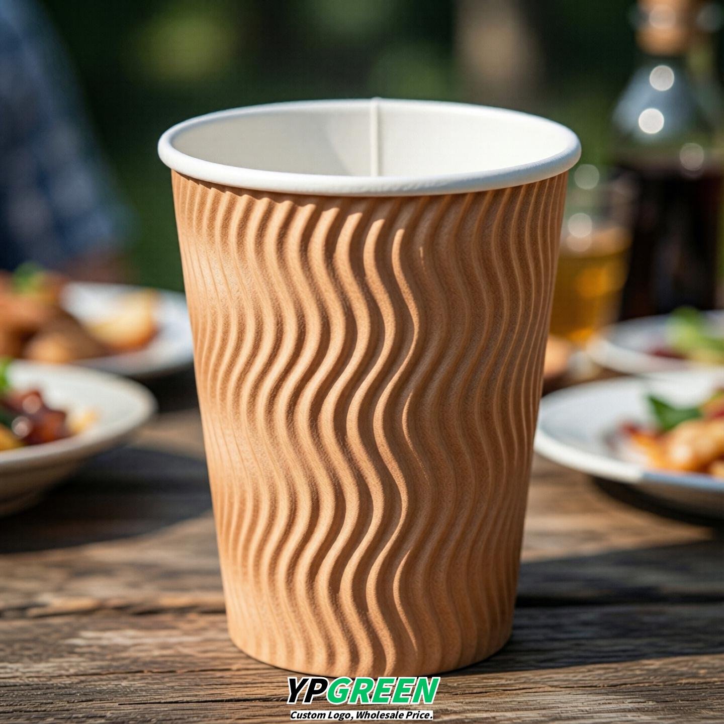 Apricot Embossed Paper Cups 10oz/12oz/16oz/20oz/22oz