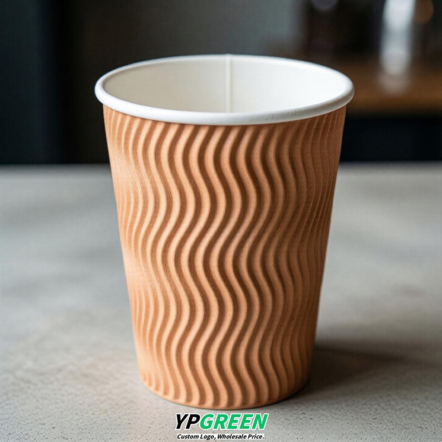 Apricot Embossed Paper Cups 10oz/12oz/16oz/20oz/22oz