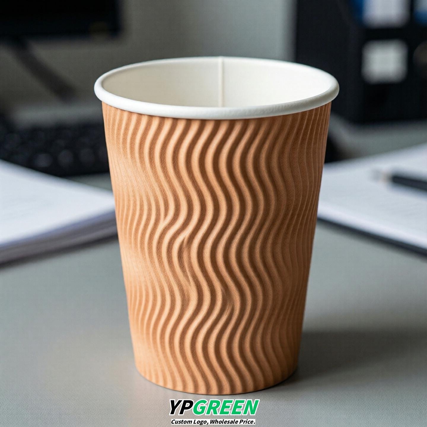 Apricot Embossed Paper Cups 10oz/12oz/16oz/20oz/22oz