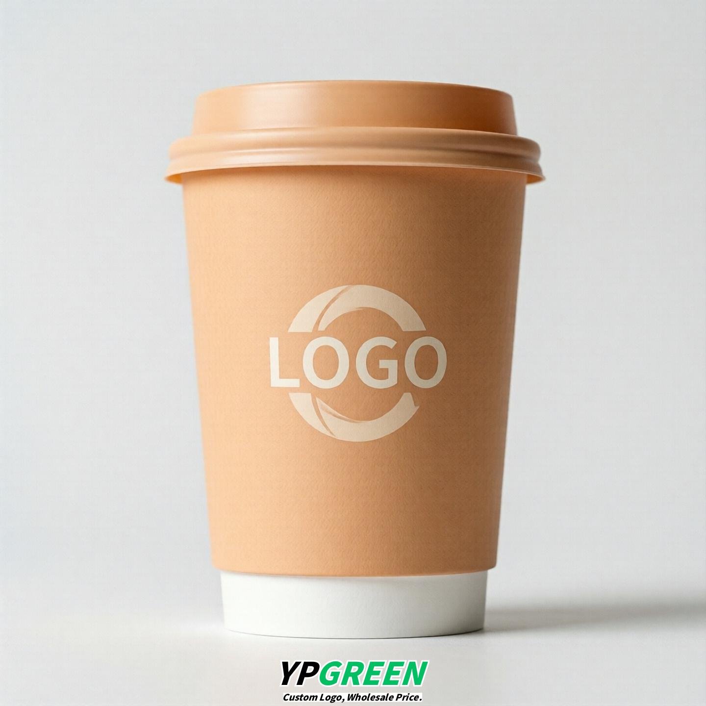 Apricot Custom Logo Paper Cups: 8-24oz & Double Wall