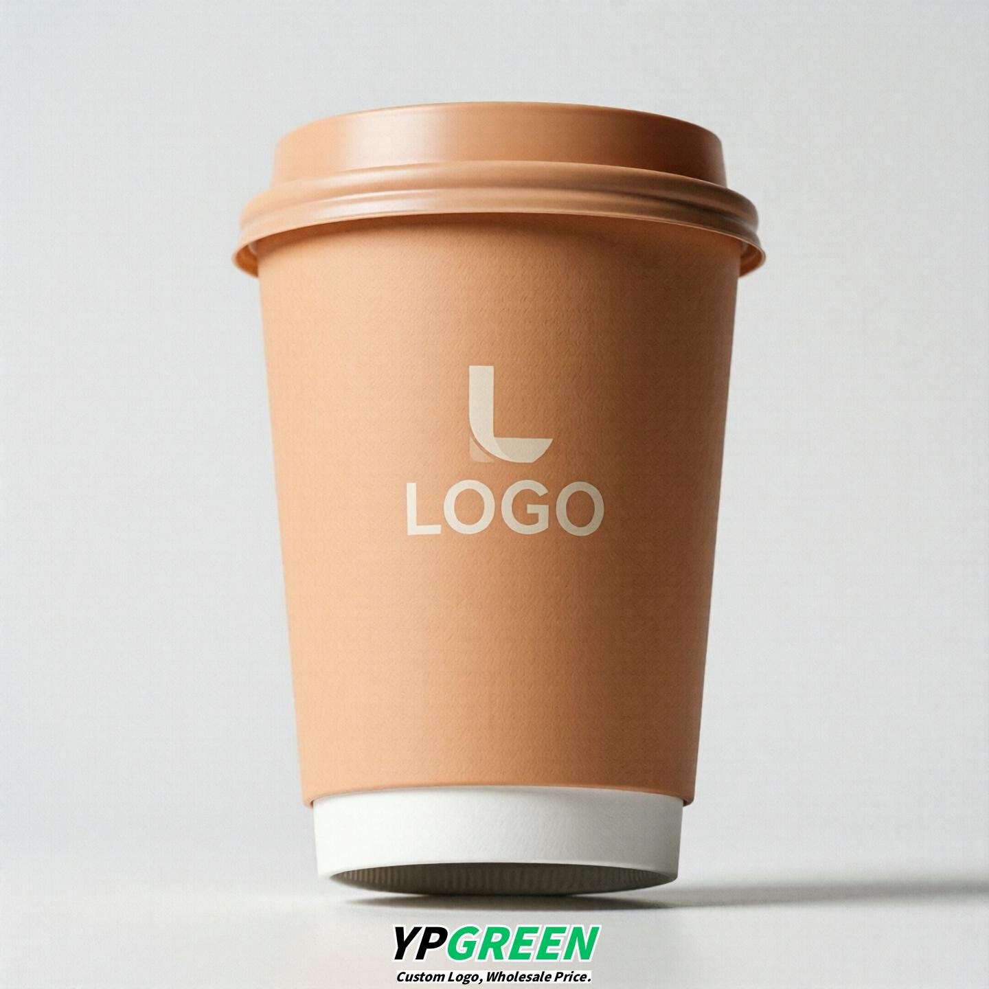 Apricot Custom Logo Paper Cups: 8-24oz & Double Wall