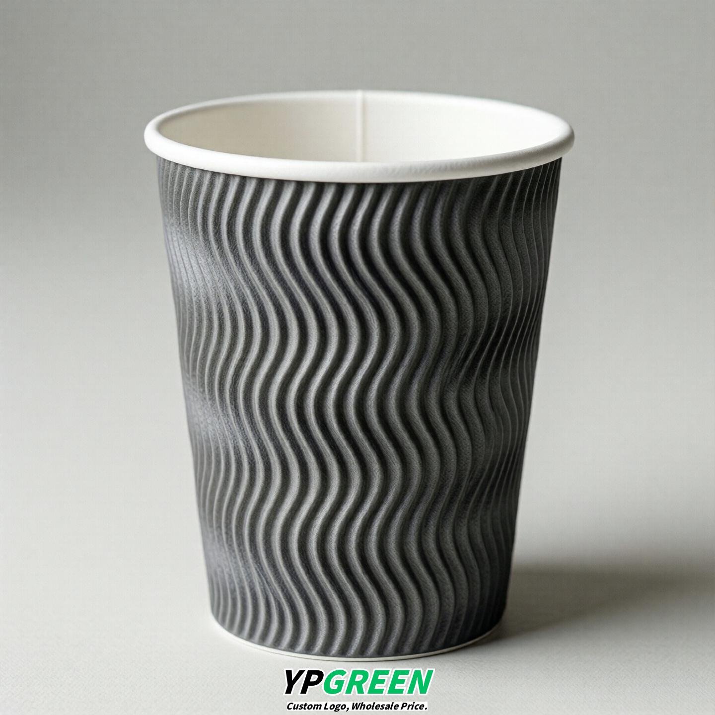 Aurora Gray Embossed Paper Cups 10oz/12oz/16oz/20oz/22oz