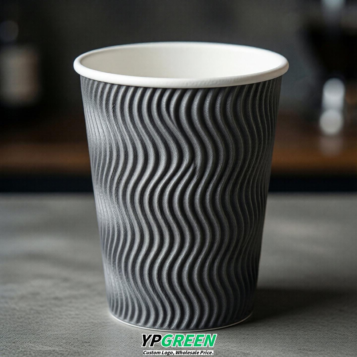 Aurora Gray Embossed Paper Cups 10oz/12oz/16oz/20oz/22oz