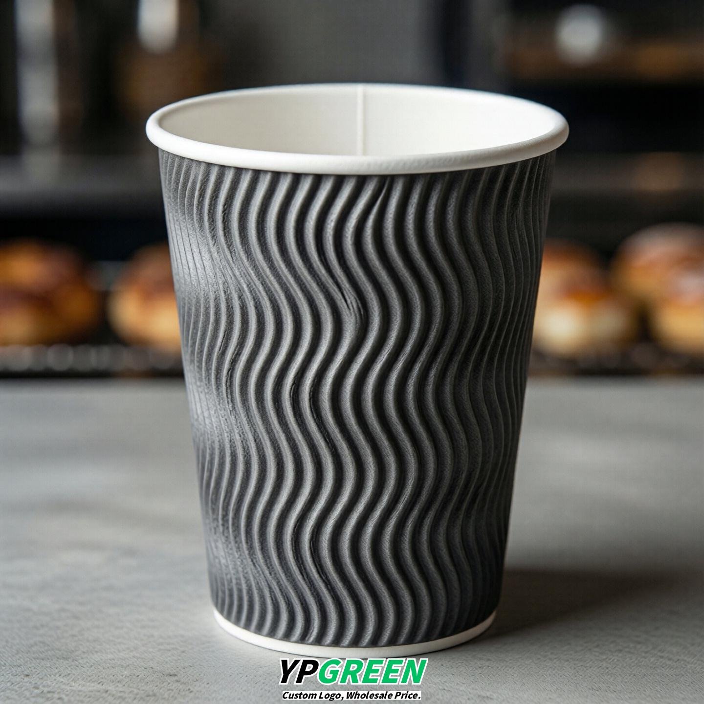 Aurora Gray Embossed Paper Cups 10oz/12oz/16oz/20oz/22oz