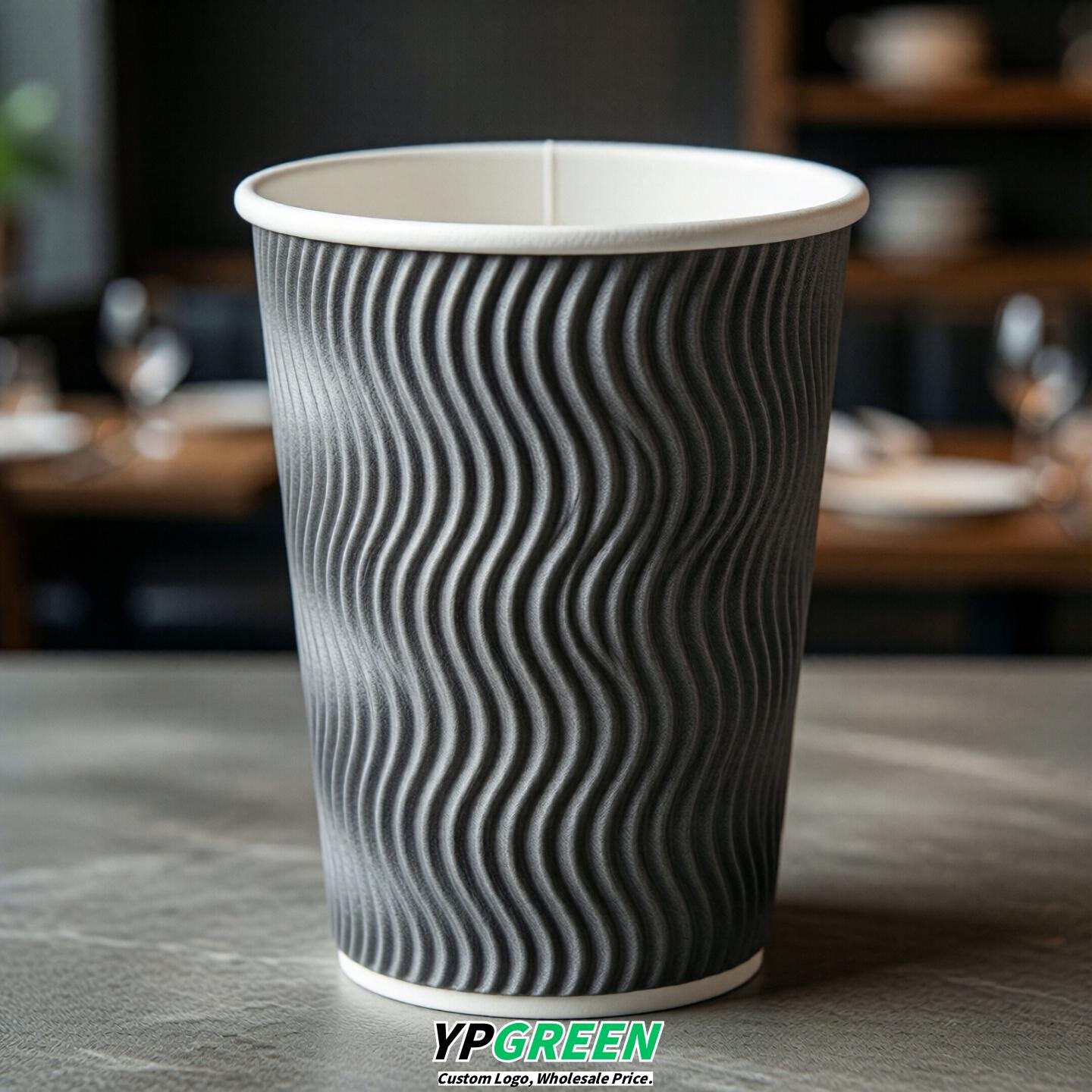 Aurora Gray Embossed Paper Cups 10oz/12oz/16oz/20oz/22oz