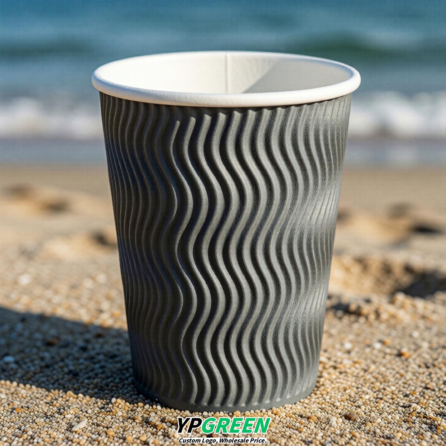 Aurora Gray Embossed Paper Cups 10oz/12oz/16oz/20oz/22oz