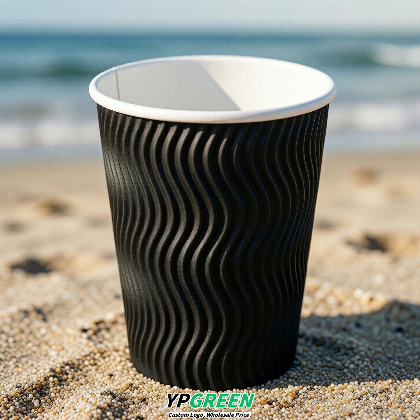 Black Embossed Paper Cups 10oz/12oz/16oz/20oz/22oz Black Embossed Paper Cups 10oz/12oz/16oz/20oz/22oz
