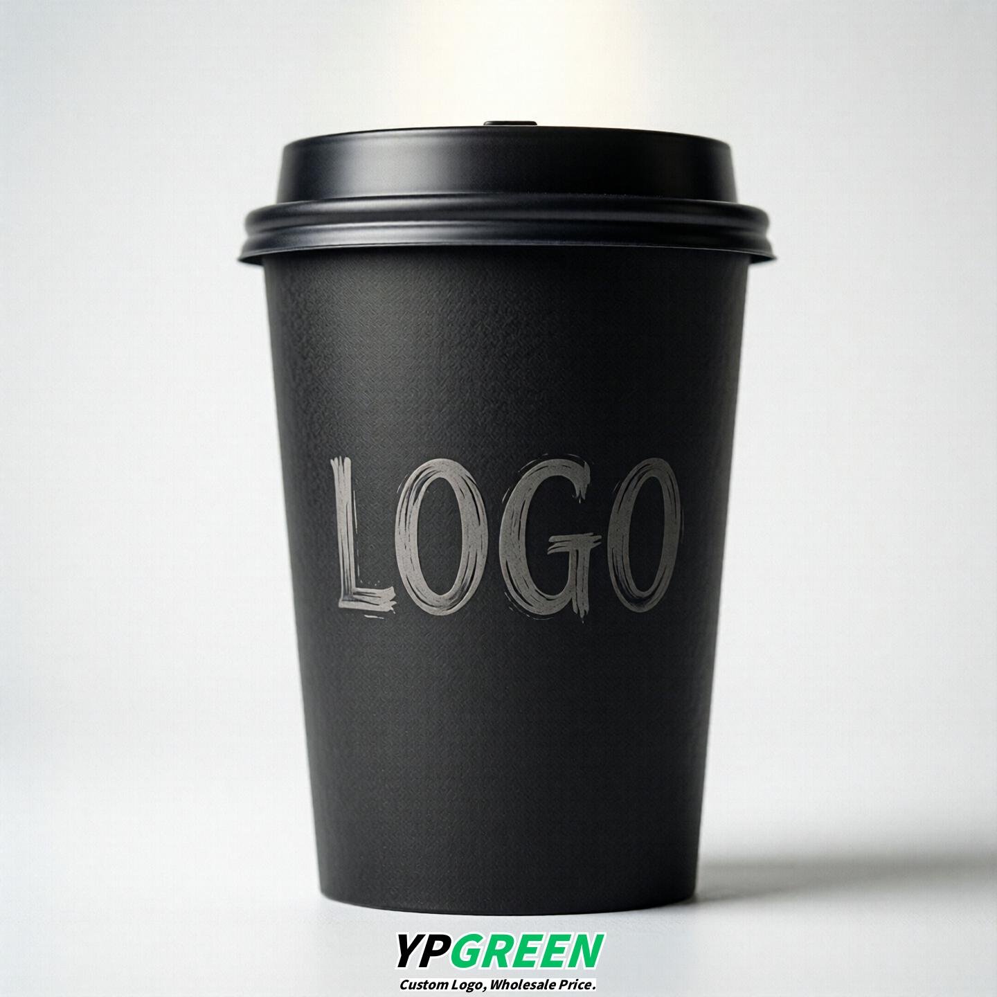 Black Gradient Paper Cups 8oz/10oz/12oz/16oz/20oz/22oz