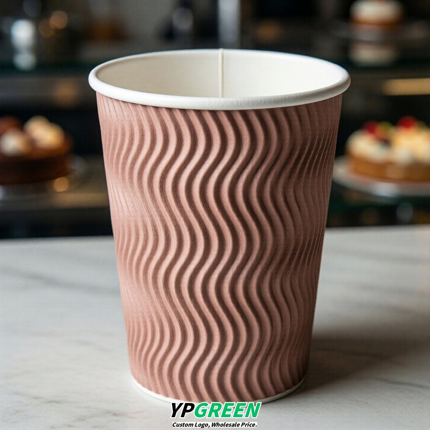 Blush Embossed Paper Cups 10oz/12oz/16oz/20oz/22oz