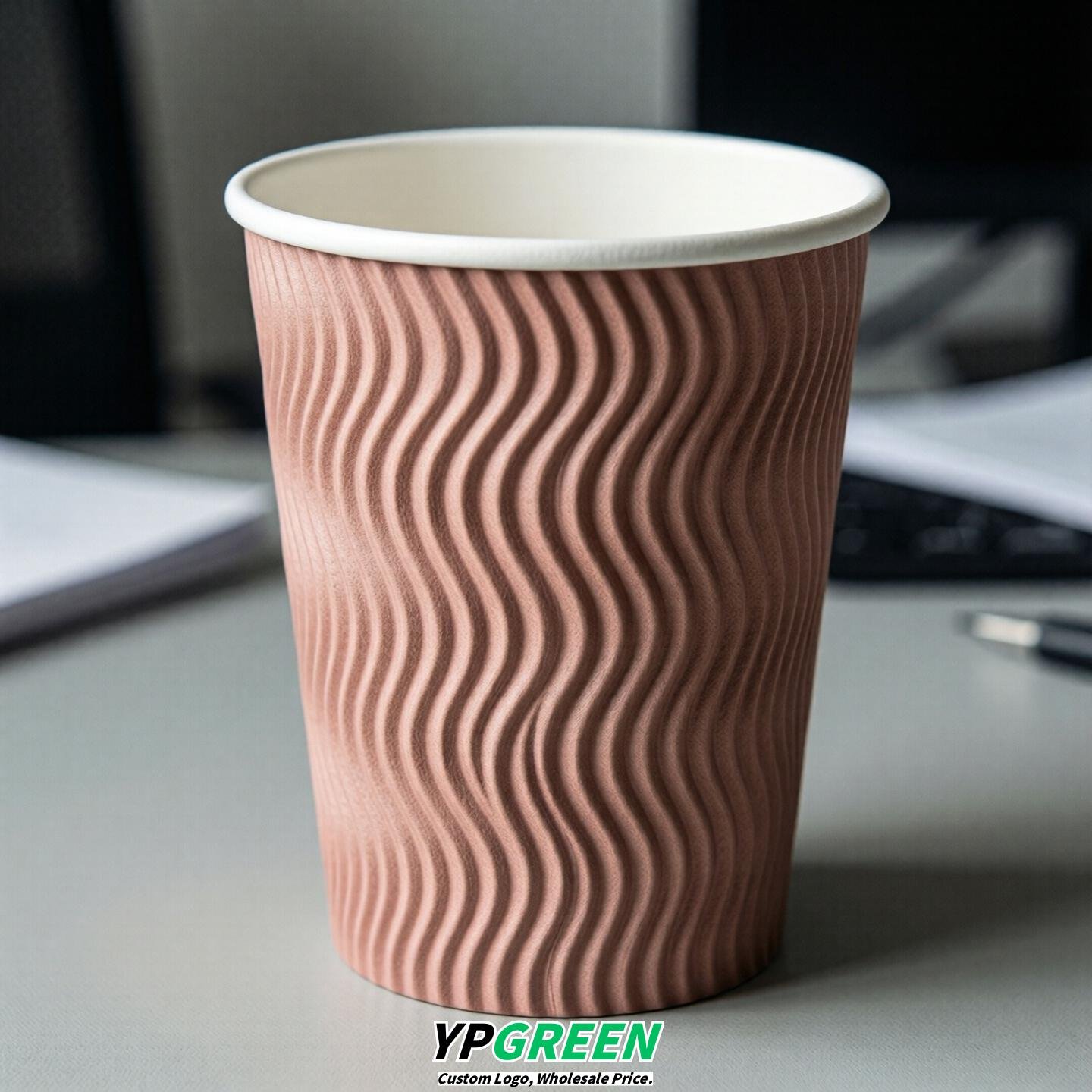 Blush Embossed Paper Cups 10oz/12oz/16oz/20oz/22oz