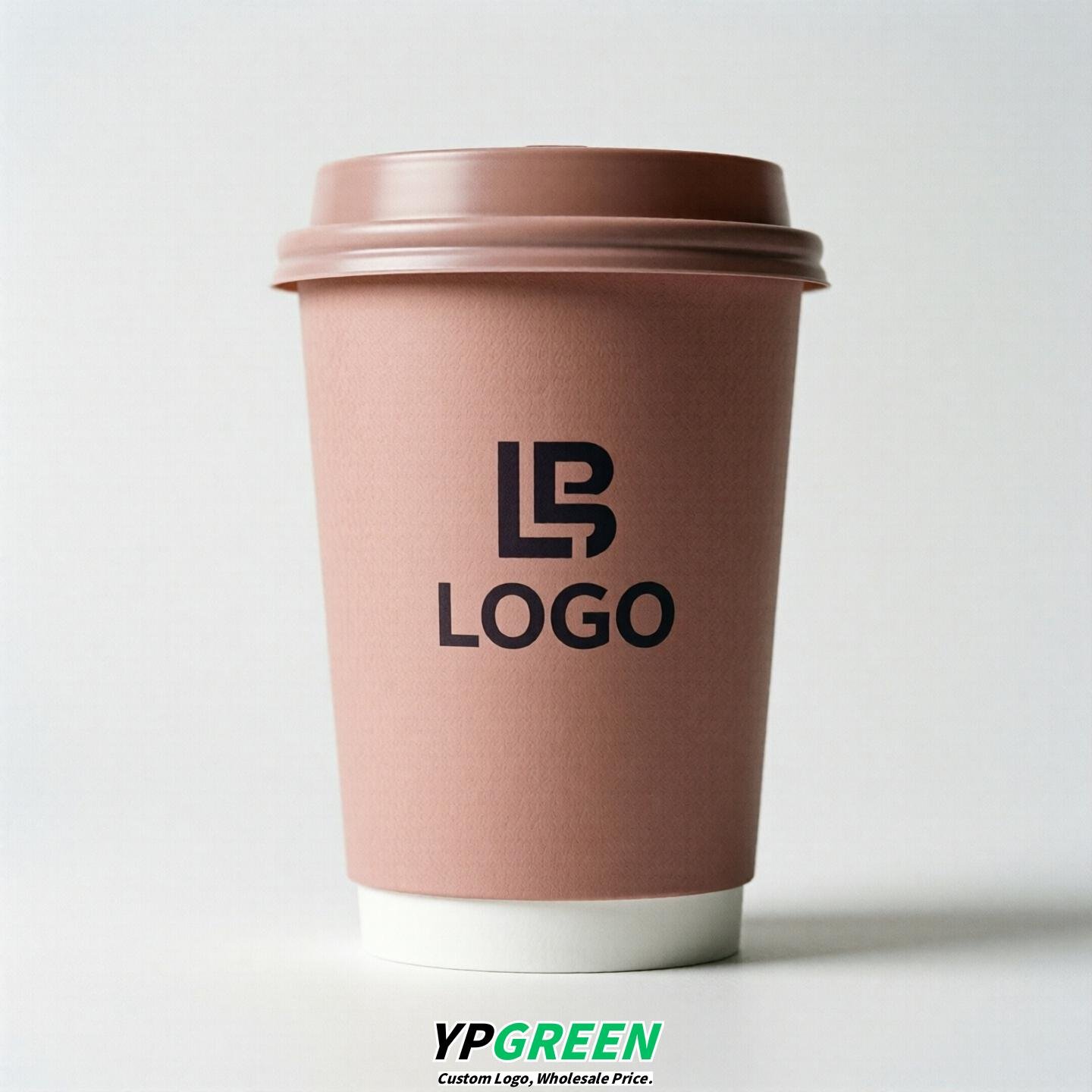 Blush Custom Logo Paper Cups: 8-24oz & Double Wall