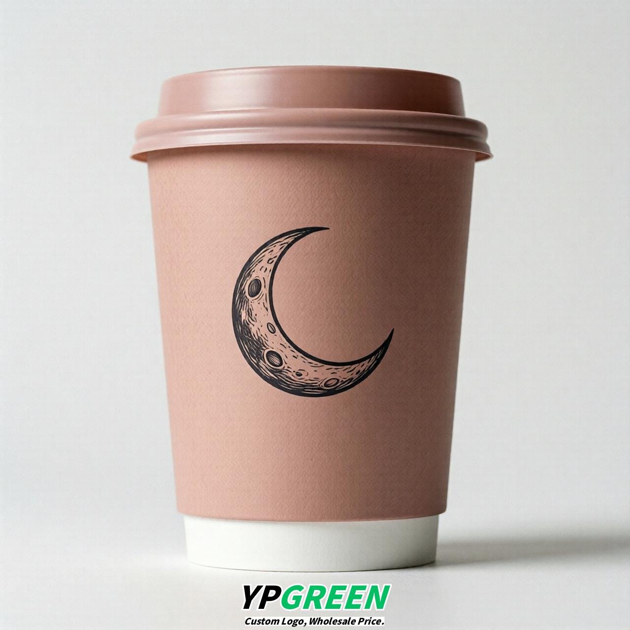 Blush Moon Paper Cups with Lids 8-24oz