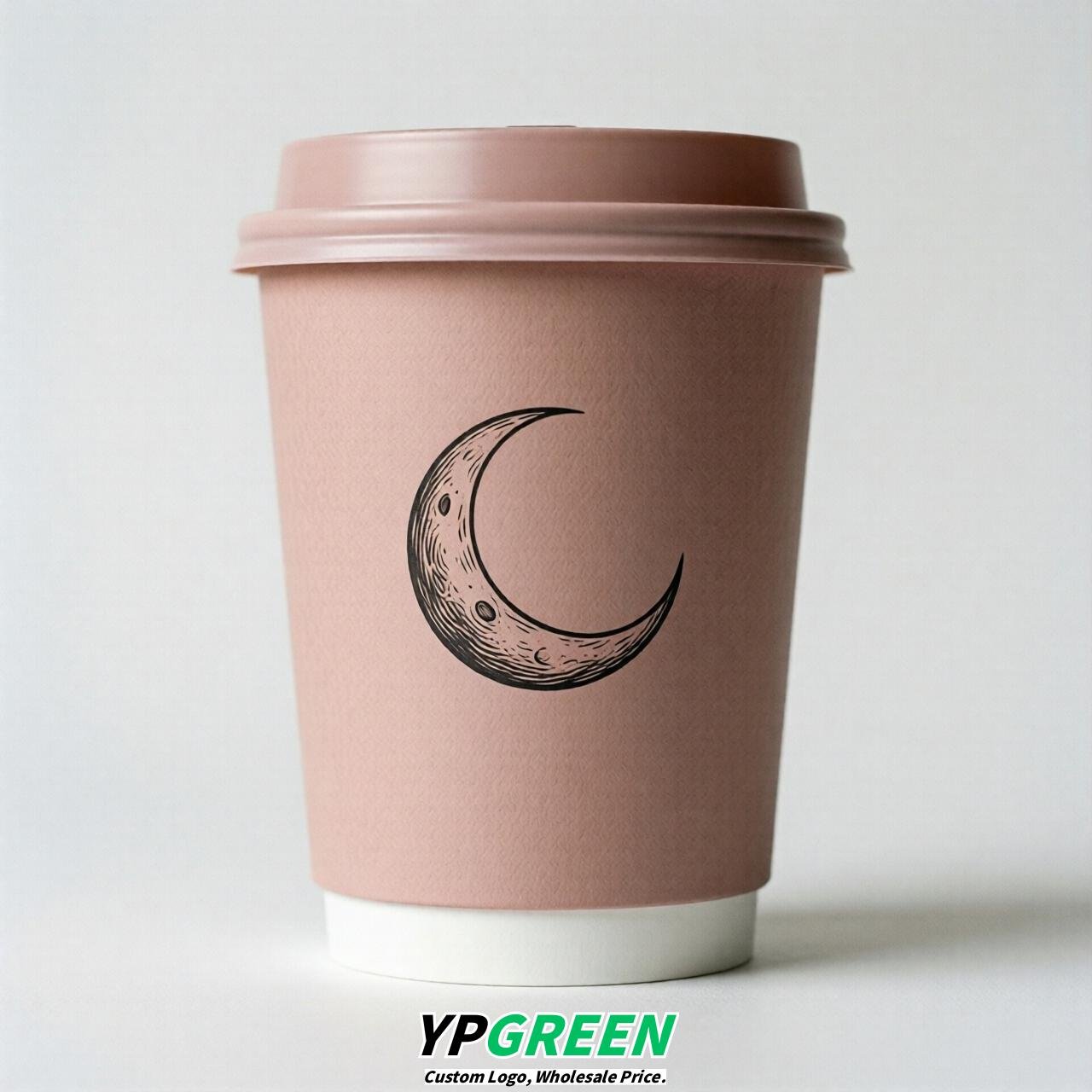 Blush Moon Paper Cups with Lids 8-24oz