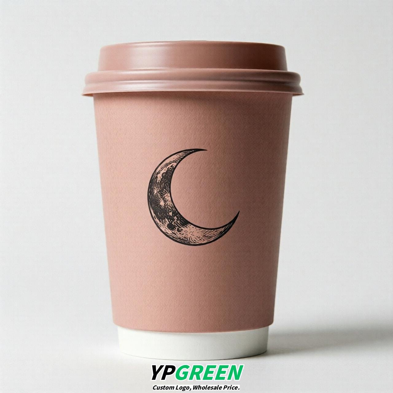 Blush Moon Paper Cups with Lids 8-24oz