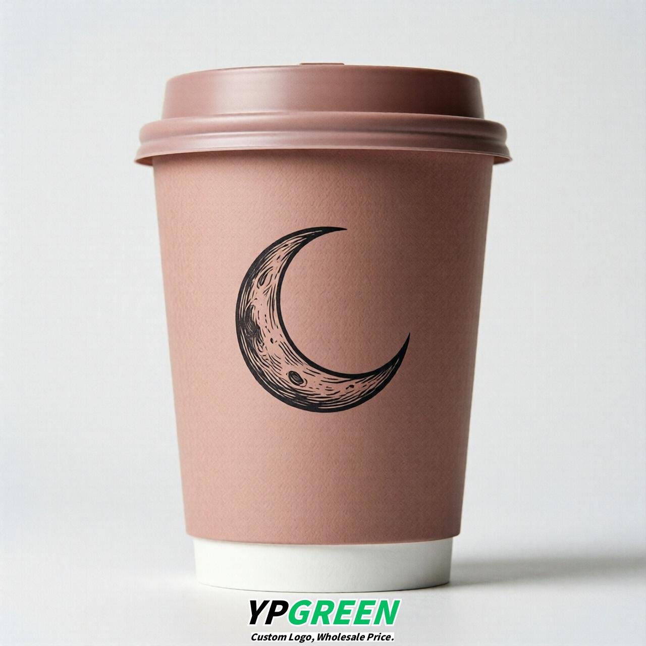 Blush Moon Paper Cups with Lids 8-24oz