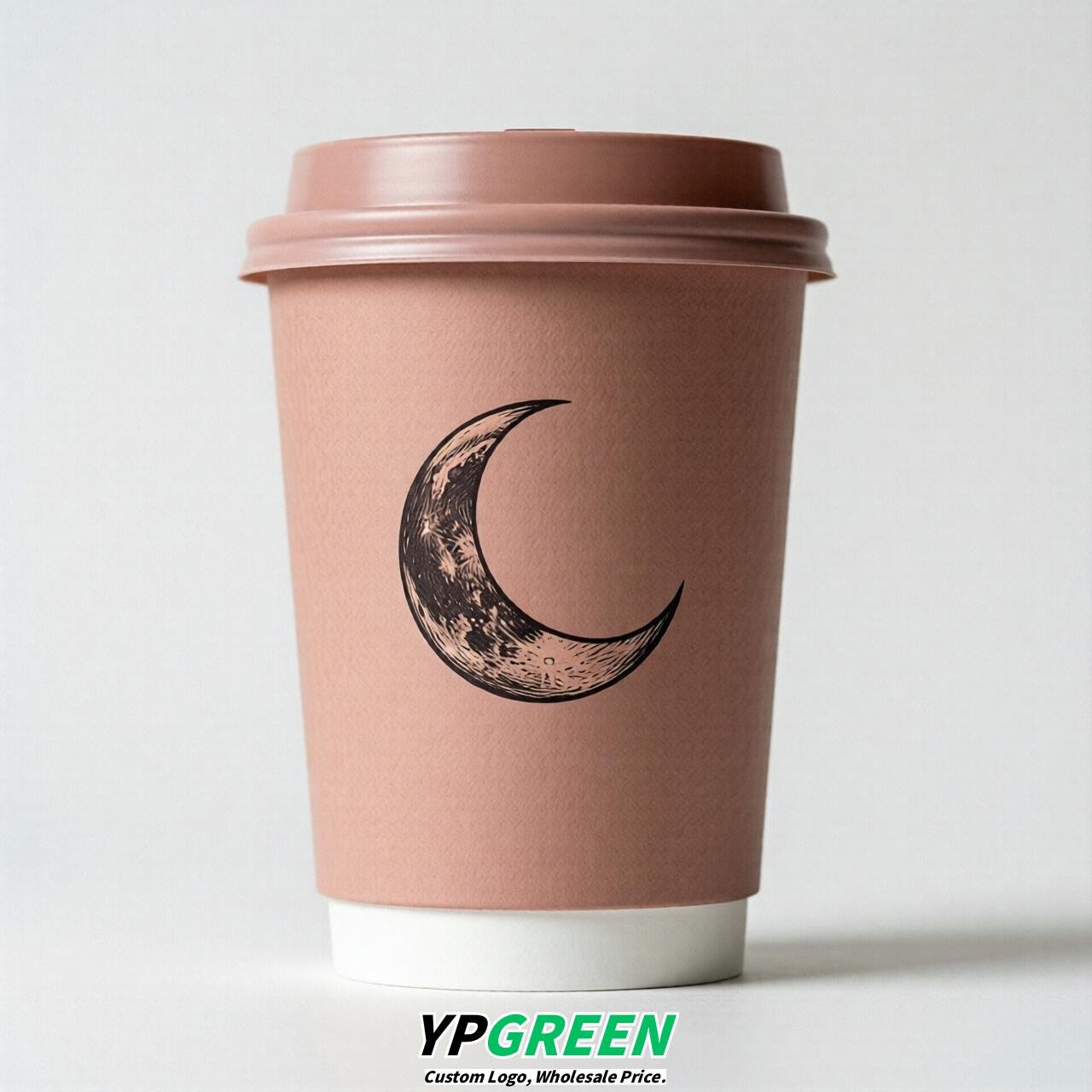 Blush Moon Paper Cups with Lids 8-24oz